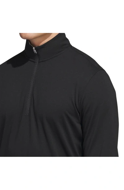 Shop Adidas Golf Elevated Stretch Half Zip Pullover In Black