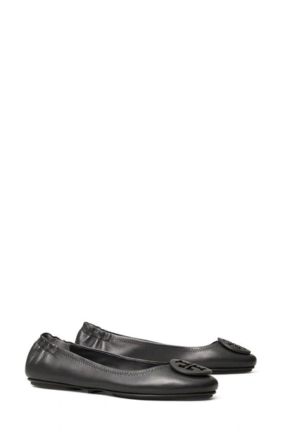 Shop Tory Burch Minnie Travel Ballet Flat In Perfect Black