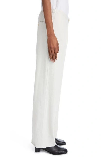 Shop Acne Studios Pernille Linen Blend Twill Straight Leg Trousers In Cream White