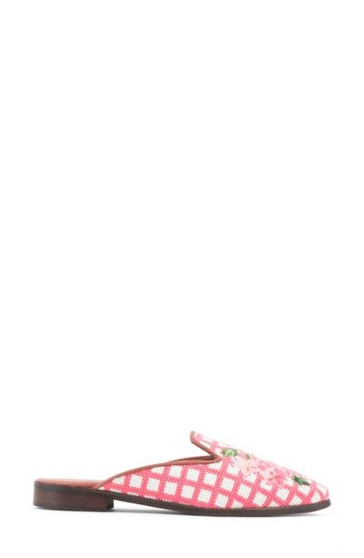 Bypaige Needlepoint Hydrangea Mule In Pink Hydrangea
