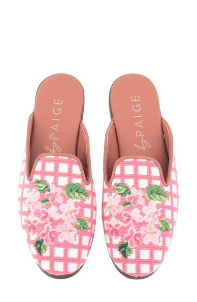 Shop Bypaige Needlepoint Hydrangea Mule In Pink Hydrangea