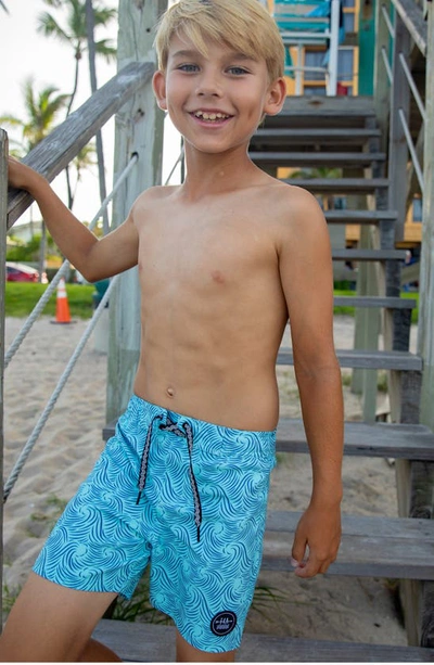Shop Feather 4 Arrow Kids' Peaks Board Shorts In Beach Glass