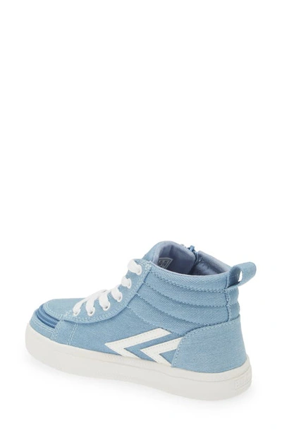 Shop Billy Footwear Kids' Watercolor Cs High Sneaker In Denim/ White