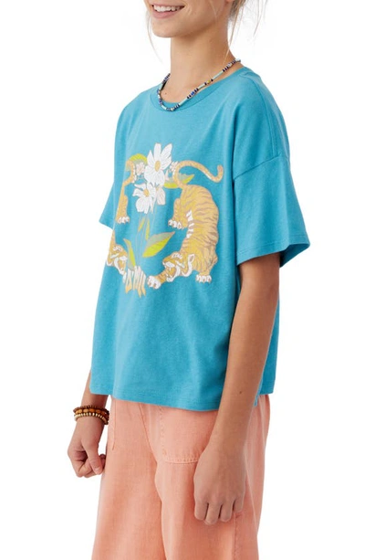 Shop O'neill Tiger Prowl Cotton Graphic Tee In Blue Moon