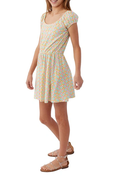 Shop O'neill Kids' Marisol Floral Print Dress In Pink Multi Colored