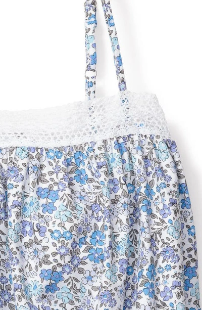 Shop Petite Plume Kids' Fleur Dazur Lily Floral Nightgown In Blue