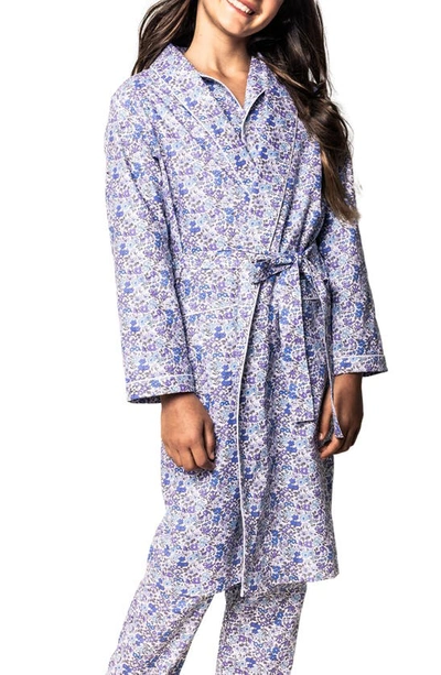 Shop Petite Plume Kids' Fleur Dazur Cotton Blend Robe In Blue