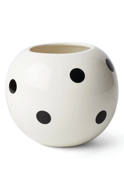 Shop Kate Spade On The Dot Porcelain Bowl In Black/ White