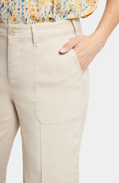 Nydj Linen Blend Crop Wide Leg Pants In Feather