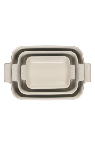 Le Creuset The Heritage Set Of 3 Rectangular Baking Dishes In Artichaut