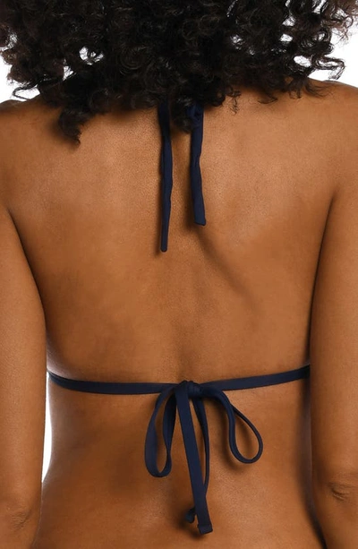 Shop La Blanca Island Goddess Halter Bikini Top In Indigo