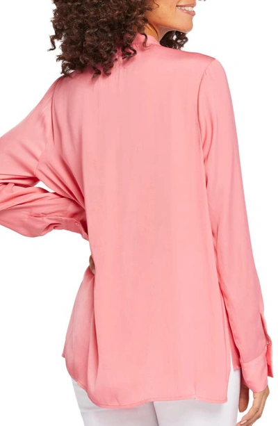 Shop Nydj Melody Popover Blouse In Pink Punch