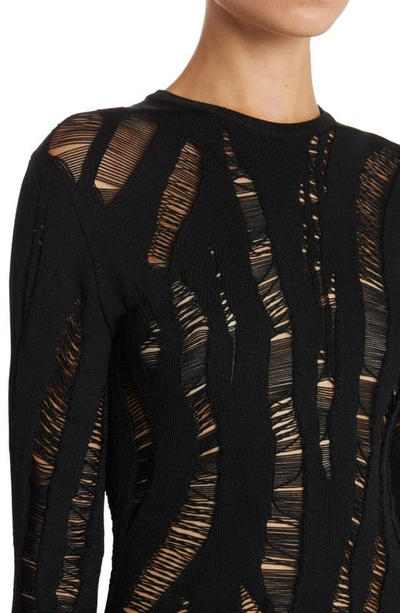 Shop Versace Serie Grunge Sweater In Black