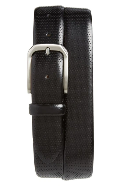 Shop Johnston & Murphy Calfskin Belt In Black