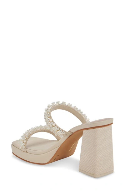 Shop Dolce Vita Ariele Imitation Pearl Platform Sandal In Vanilla Pearl
