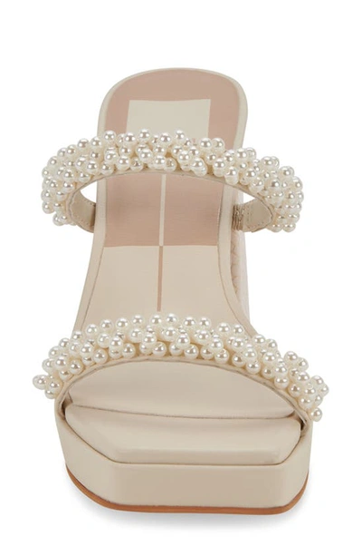 Shop Dolce Vita Ariele Imitation Pearl Platform Sandal In Vanilla Pearl