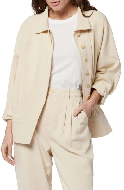 Shop Joie Yves Cotton Jacket In Bleached Sand