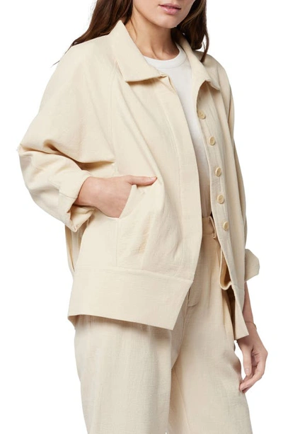 Shop Joie Yves Cotton Jacket In Bleached Sand