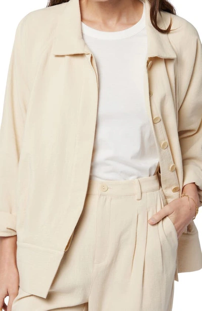 Shop Joie Yves Cotton Jacket In Bleached Sand
