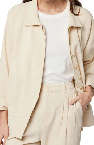 Joie Yves Cotton Jacket In Beige In Bleached Sand