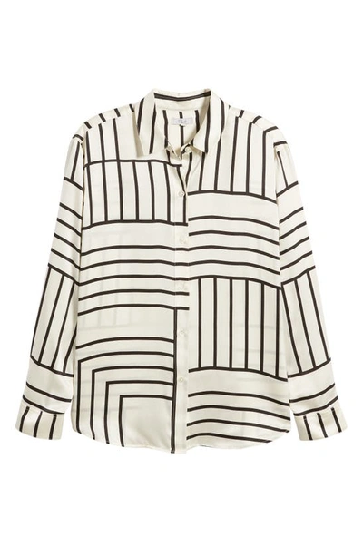 Shop Rails Mara Silk Button-up Shirt In Patchwork Stripe
