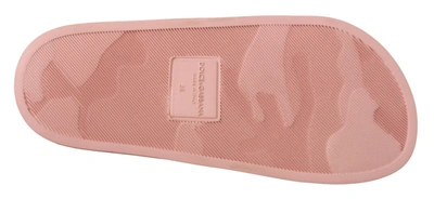 Shop Dolce & Gabbana Pink Lace Crystal Sandals Slides Beach Women's Shoes