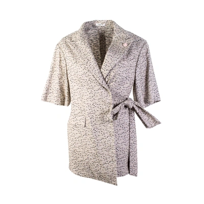 Shop Lardini Beige Linen Dressing Gown Women's Jacket