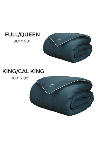 Pg Goods All Season Down Alternative Comforter In Navy/teal With White Cord