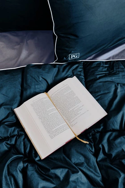 Pg Goods All Season Down Alternative Comforter In Navy/teal With White Cord