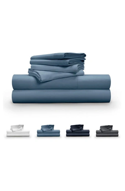 Shop Pg Goods Luxe Soft 'n Smooth Tencel® Lyocell Sheet Set In Cadet Blue