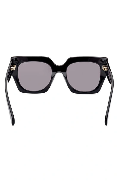 Shop Emilio Pucci 52mm Square Sunglasses In Shiny Black / Smoke