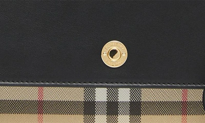 Shop Burberry New Hampshire Canvas & Calfskin Crossbody Bag In A.beige/ Black