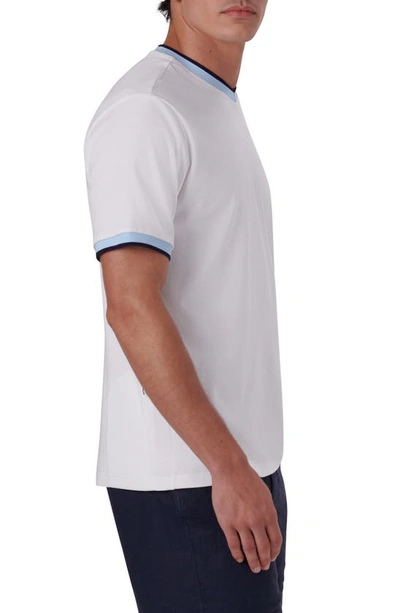 Shop Bugatchi Tipped V-neck Cotton T-shirt In White