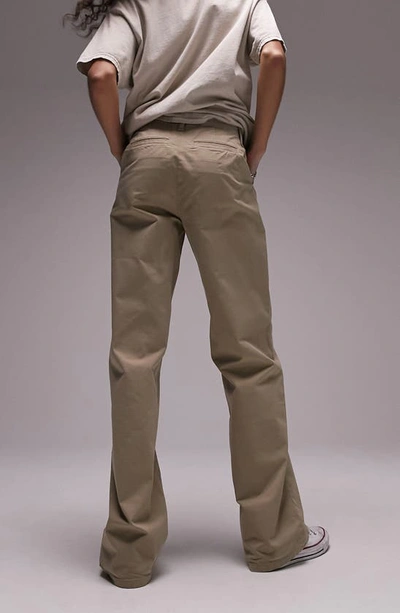 Shop Topshop Relaxed Straight Leg Stretch Twill Chino Pants In Camel