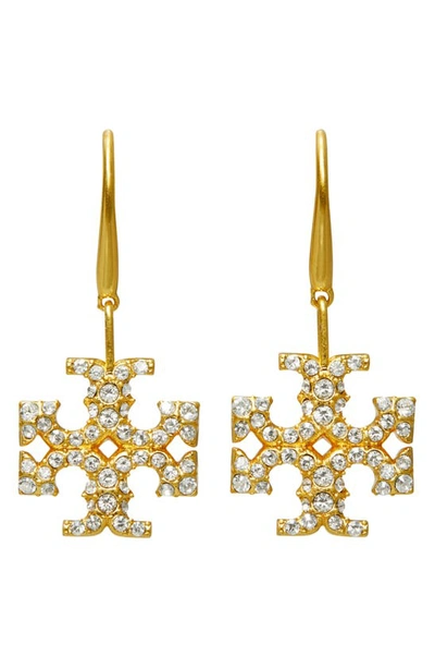 Tory Burch Women's Heart Locket 18k Gold-plated & Crystal Earrings In Rolled Brass