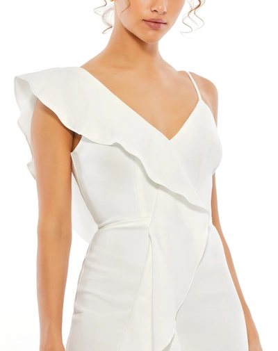 Shop Mac Duggal Asymmetrical Ruffle Mini Cocktail Dress - Final Sale In White