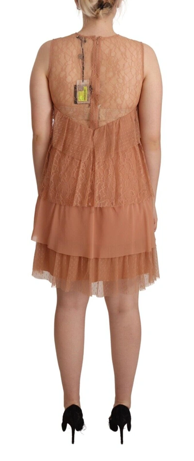 Shop Liu •jo Liu Jo Pink Lace Sleeveless Mini Shift Layered Women's Dress