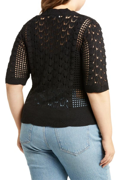 Shop By Design Faith Crochet Cardigan In Black