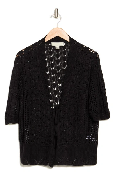 Shop By Design Faith Crochet Cardigan In Black