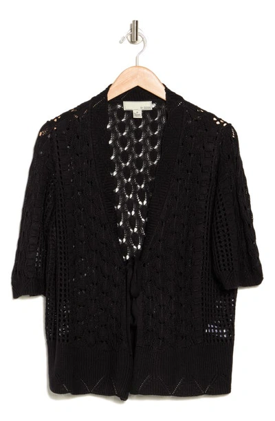 By Design Faith Crochet Cardigan In Black