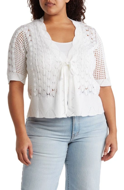 Shop By Design Faith Crochet Cardigan In White