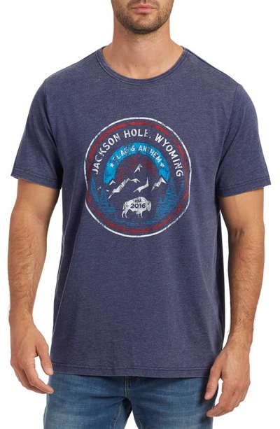 Shop Flag And Anthem Jackson Hole Buffalo Crewneck T-shirt In Navy