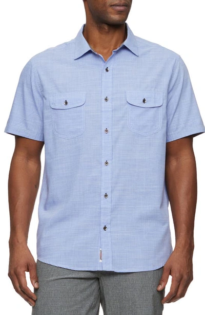 Shop Flag And Anthem Cullman Double Pocket Button-up Shirt In Light Blue
