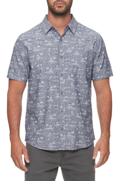 Shop Flag And Anthem Barnwell Island Print Button-up Shirt In Charcoal