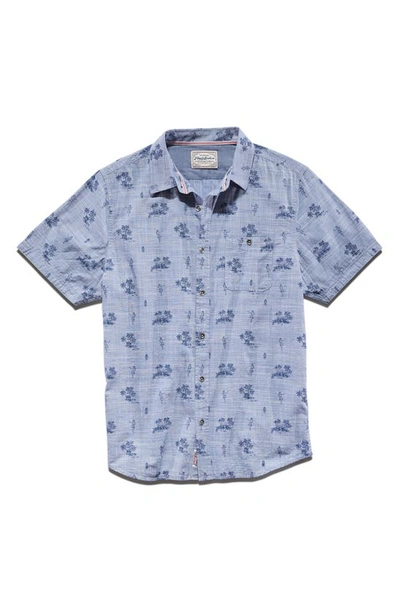 Shop Flag And Anthem Hana Hula Print Button-up Shirt In Blue/ Navy