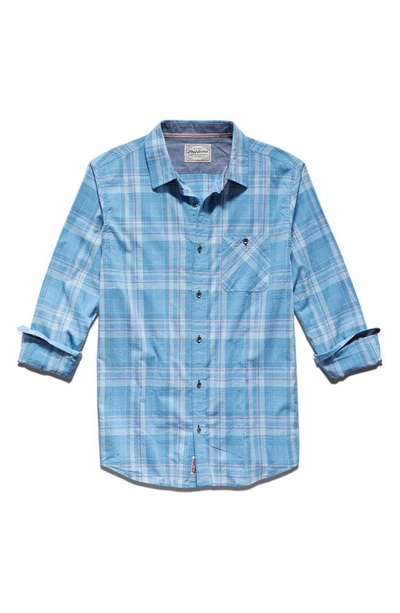 Shop Flag And Anthem Rogers Plaid Single Pocket Button-up Shirt In Blue/ Pink