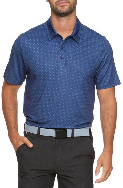 Shop Flag And Anthem Bismarck Dot Print Performance Polo In Navy Combo