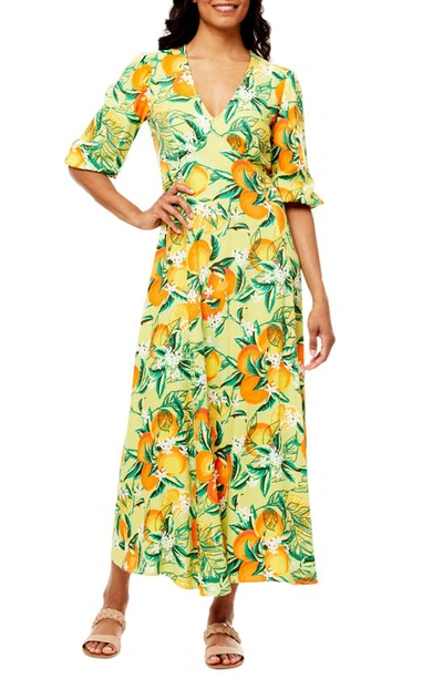 Shop Love By Design Sun Benito Crepe Maxi Dress In Orange Season