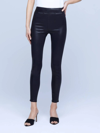 Shop L Agence Rochelle Coated Jean In Black Coated