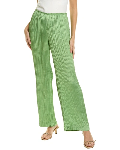 Shop Vince Crushed Satin Pant In Green